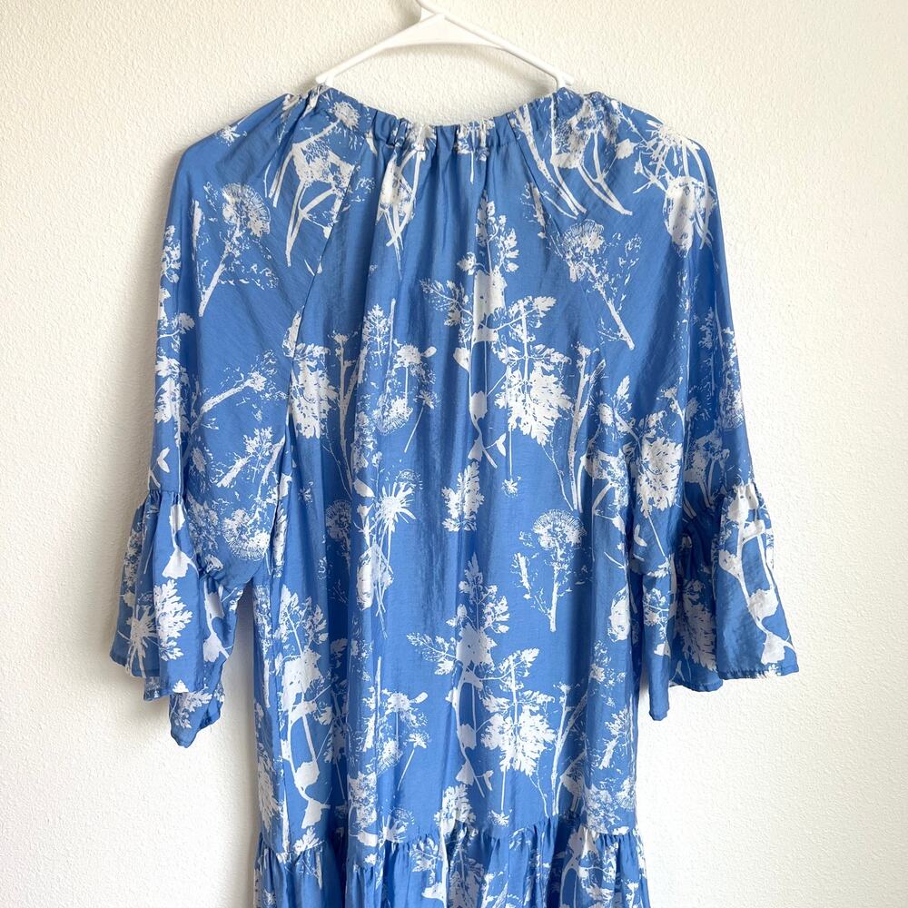 & Other Stories Blue Ruffle Floral Mini Dress Women's Size Small - Picture 5 of 9